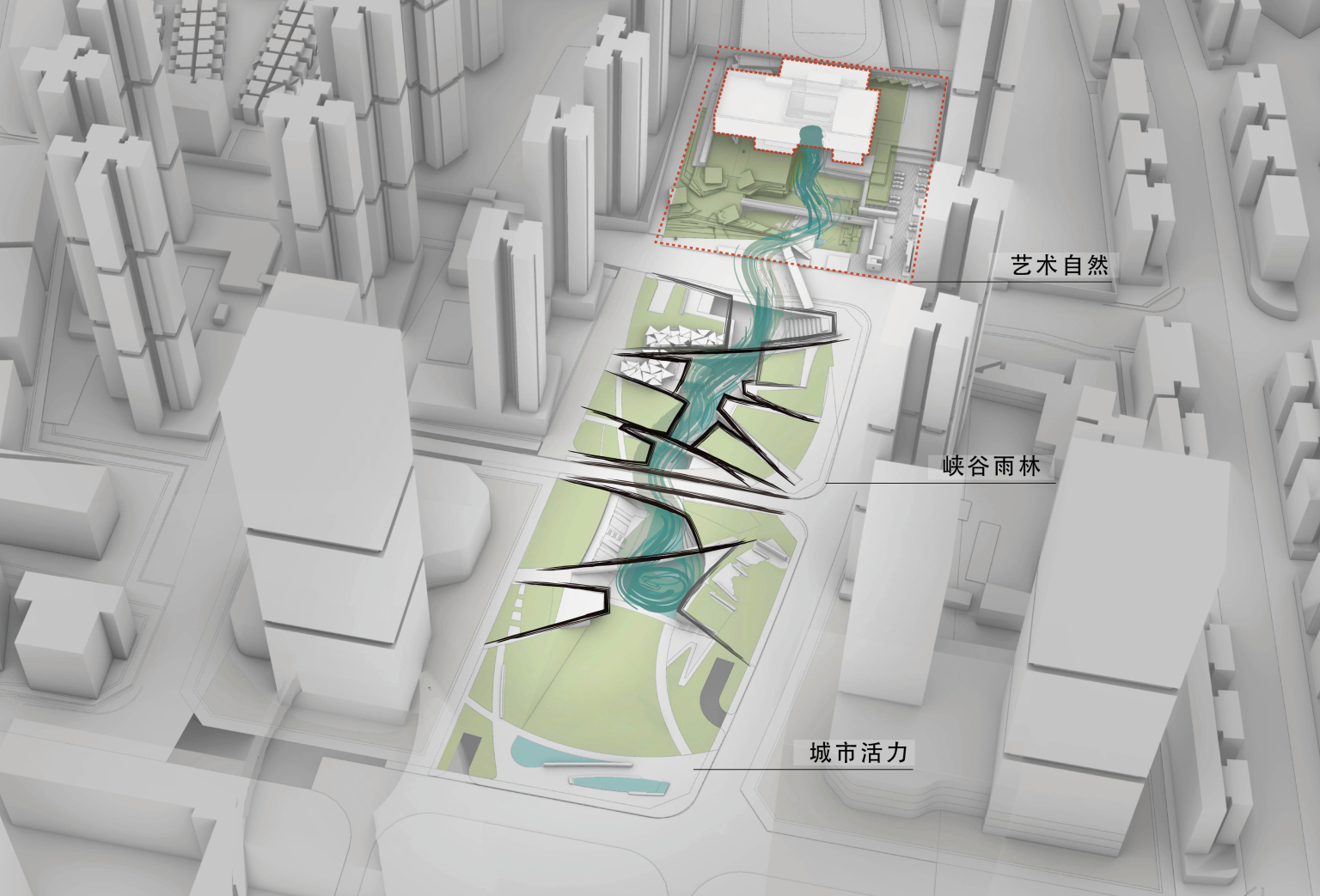 城市的风景,东莞华润旗峰润府城市展厅 / 承迹景观 – mooool木藕设计网