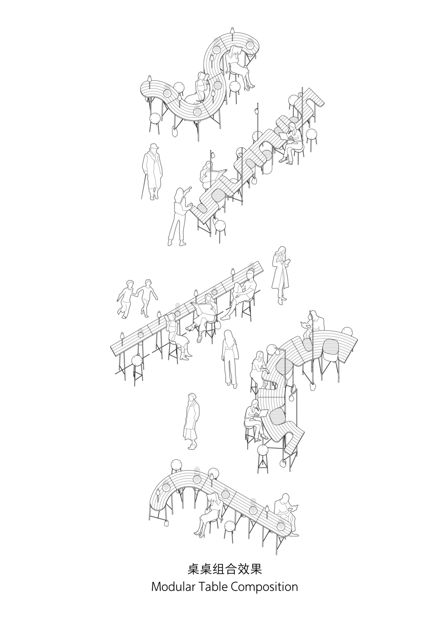 河流与卵石：桌桌计划2.0公共家具及摊位设计 / 行波工作室 – mooool木藕设计网